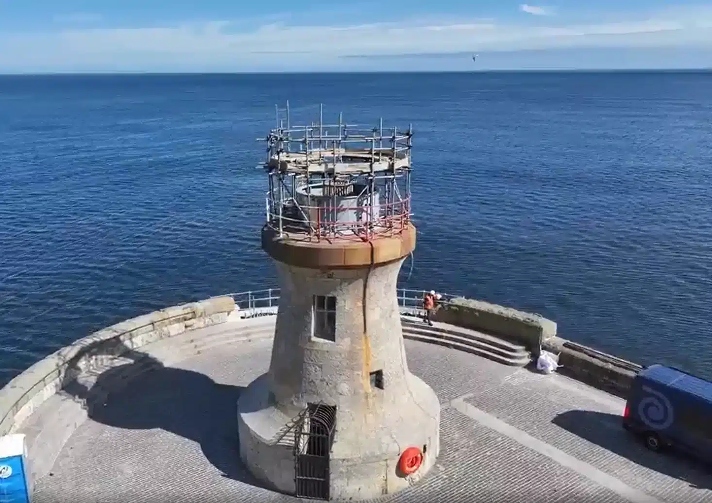 South Pier Lighthouse, South Shields. Removal of lead-based paint for surface preparation