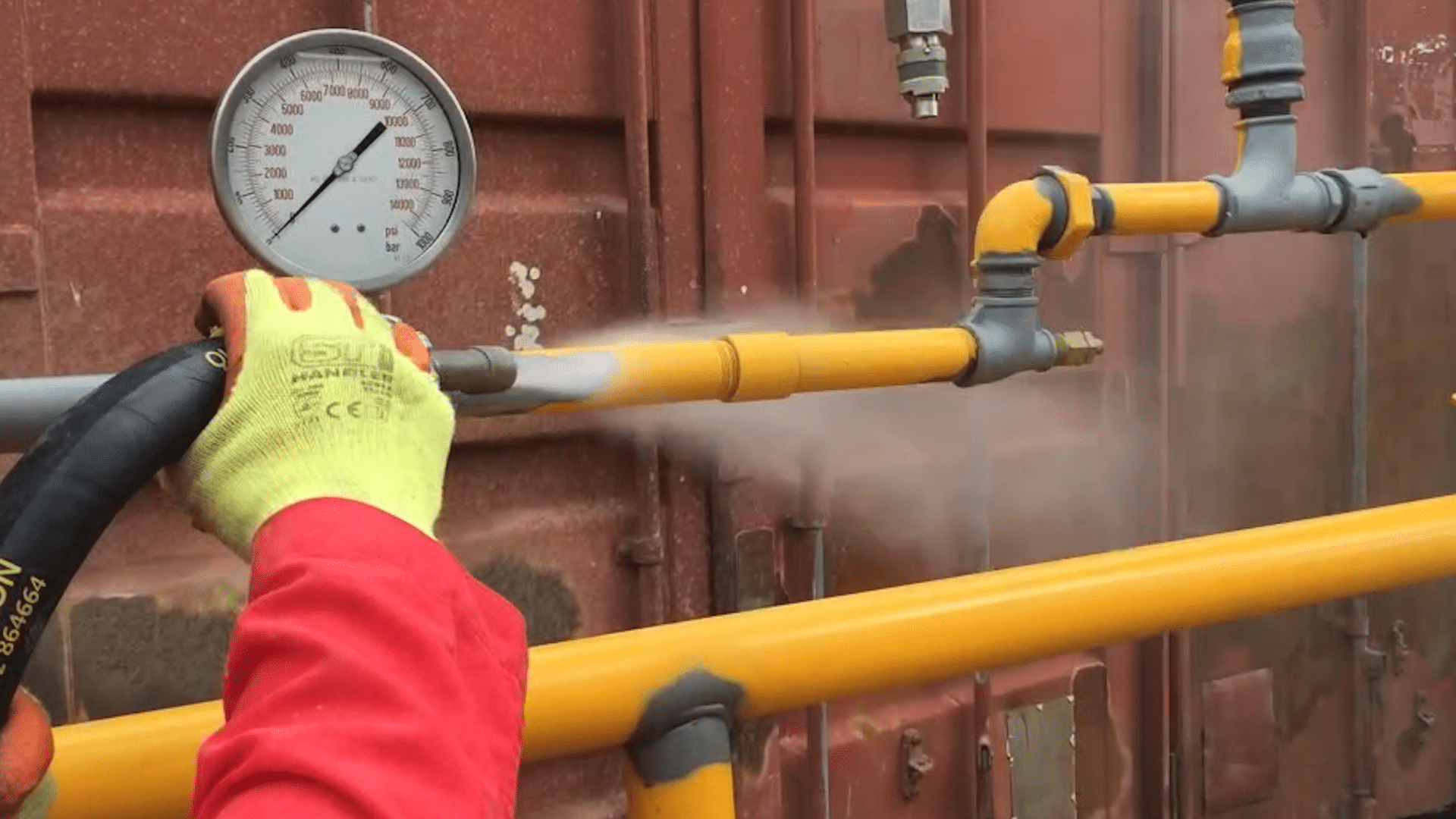 Wet blasting for surface prep